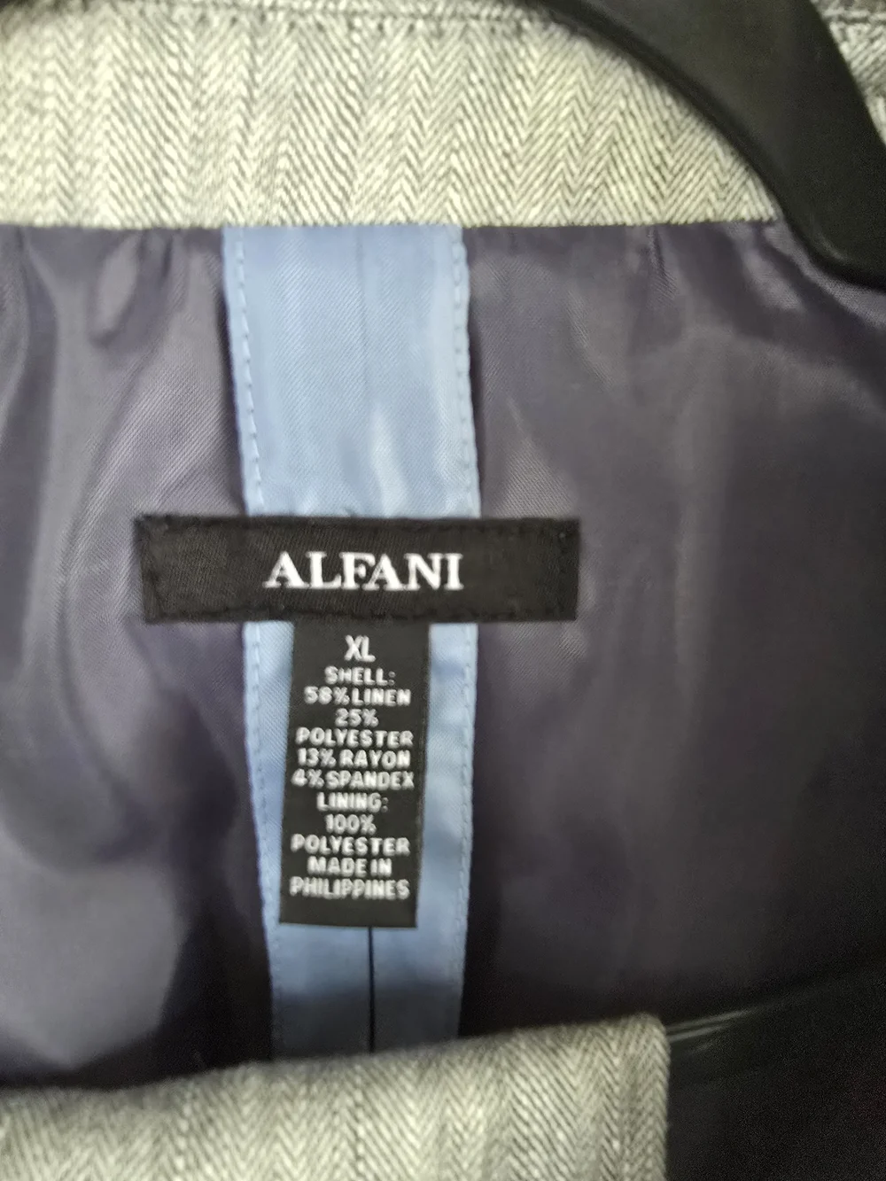 Alfani Men's Light Gray Linen-Blend Suit